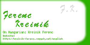 ferenc kreinik business card